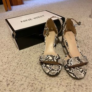 Nine West Snakeskin Small Block Heels